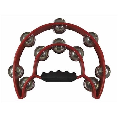 Skilledpower 64119 Instr Tambourine Double Moon With Double Cymbals Red SK36995